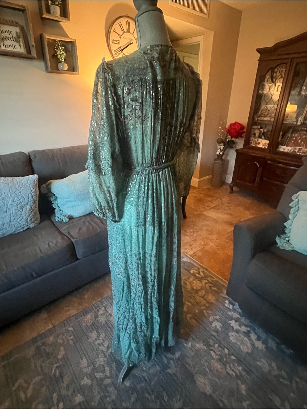 BA&SH Oriane printed wrap maxi dress
*As-Is* belted wrap around tie is cut short - Picture 12 of 13